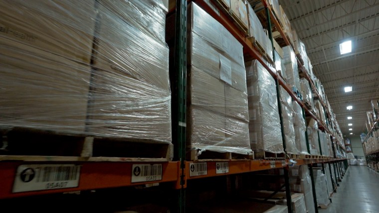 Image: Medical supplies in a warehouse for Massachusetts General Hospital