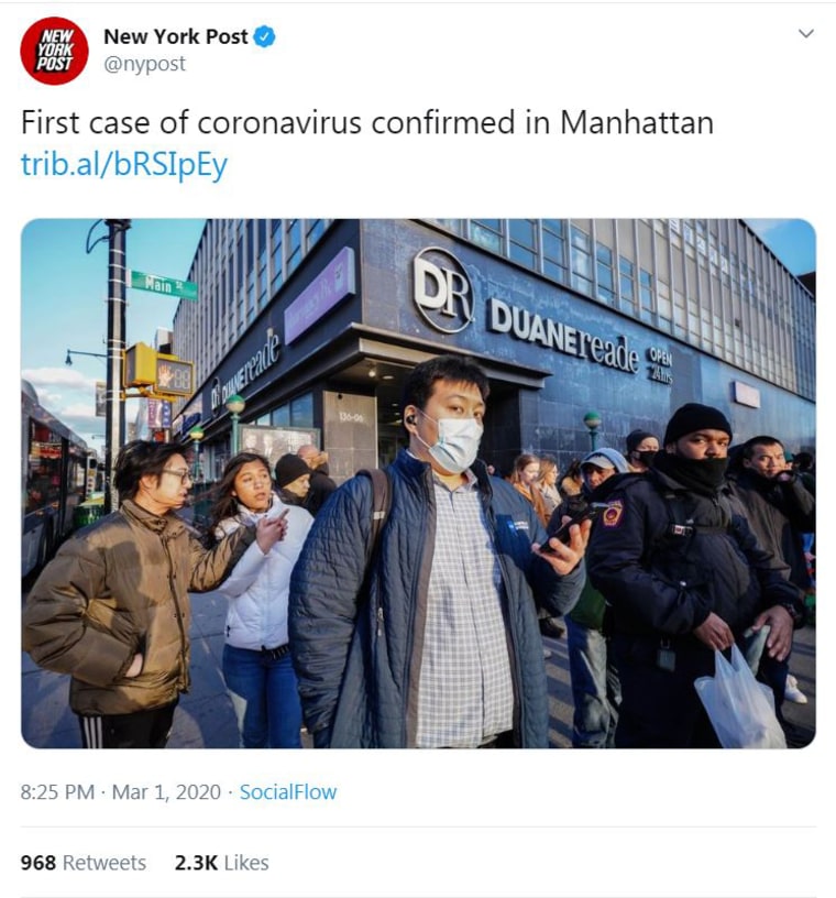 Image: New York Post tweet