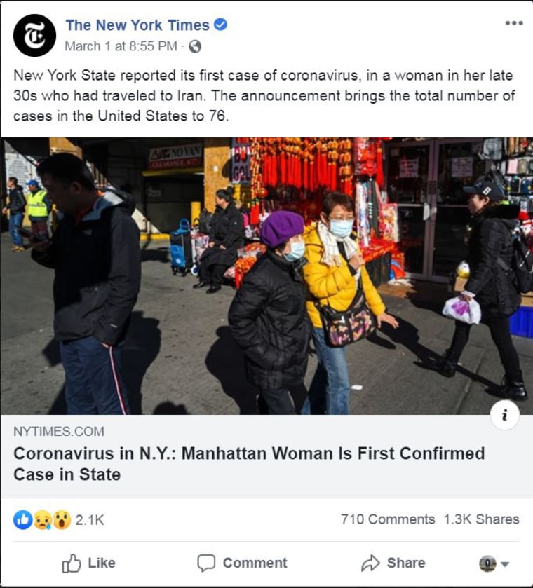 Image: New York Times Facebook post