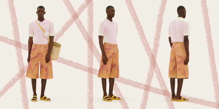 Fashion designer Jacquemus designed a pair of matching shorts and pants with a print that resembles a skin rash.

