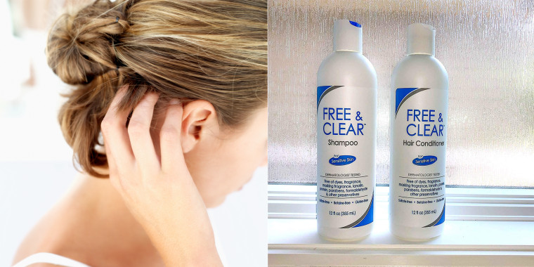 Image: Woman head hair, Shampoo Free and Clear