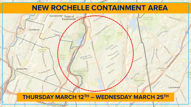 The New Rochelle, N.Y. containment Zone.