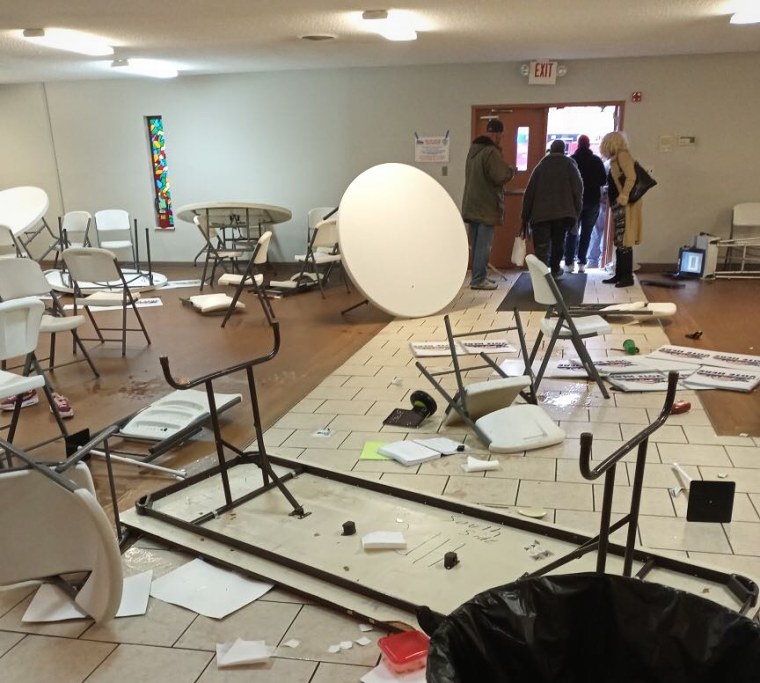 A polling station at Friendly Temple Missionary Church in St. Louis, Mo. was forced to move after a man intentionally crashed his vehicle into the building.