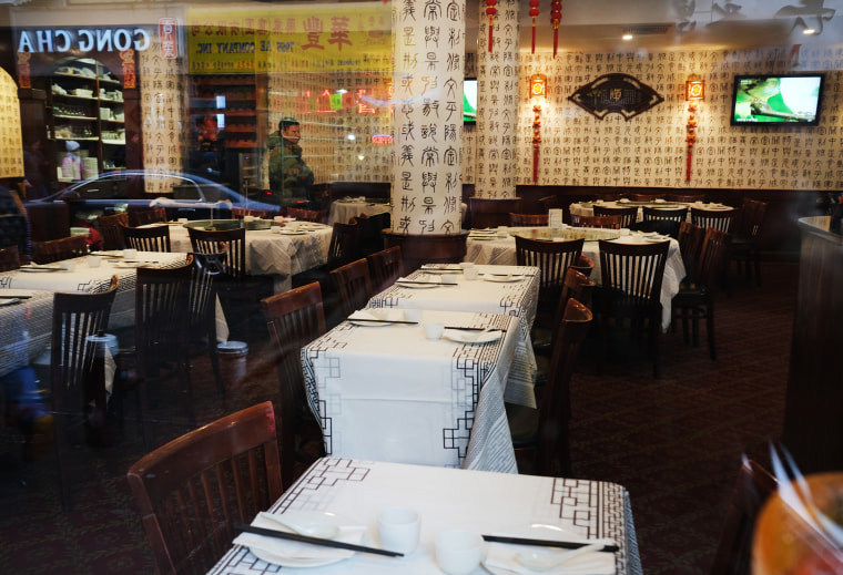 Image: An empty restaurant in New York's Chinatown on Feb. 13, 2020.