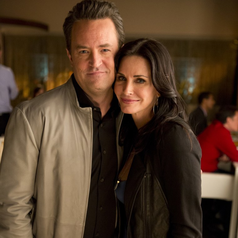 Matthew Perry and Courteney Cox played pals who fell in love and married on "Friends."