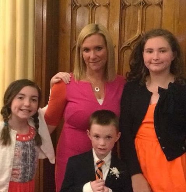 Suzanne Hayes with her children, Molly, 16, Nora, 12, and Emmet, 9.
