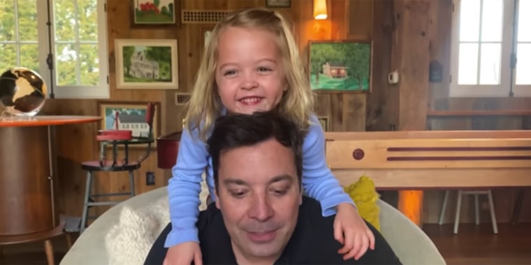 Jimmy Fallon's daughter guest stars in the at-home edition of "The Tonight Show."
