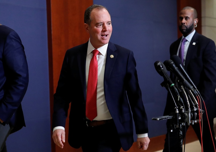 Image: Rep. Adam Schiff arrives for national security briefing for members of Congress about how Russian election interference on Capitol Hill in Washington