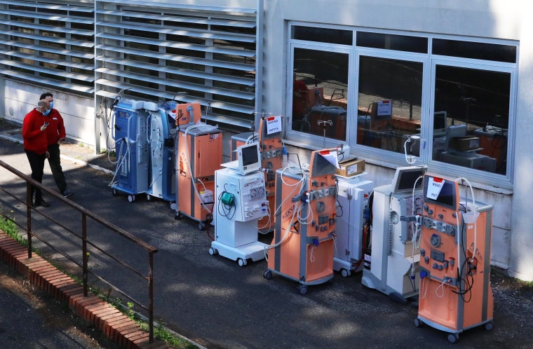 Image: NNew ventilators at the Columbus Covid2 Hospital on March 16, 2020 in Rome, Italy.