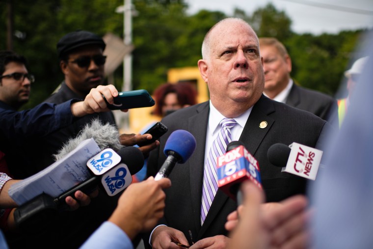 Governor Larry Hogan and representatives from the Maryland Department of Transportation (MDOT) took part in a ceremony to announce the installation of the first section of track for the $5.6 billion Purple Line Light Rail system between New Carrollton and
