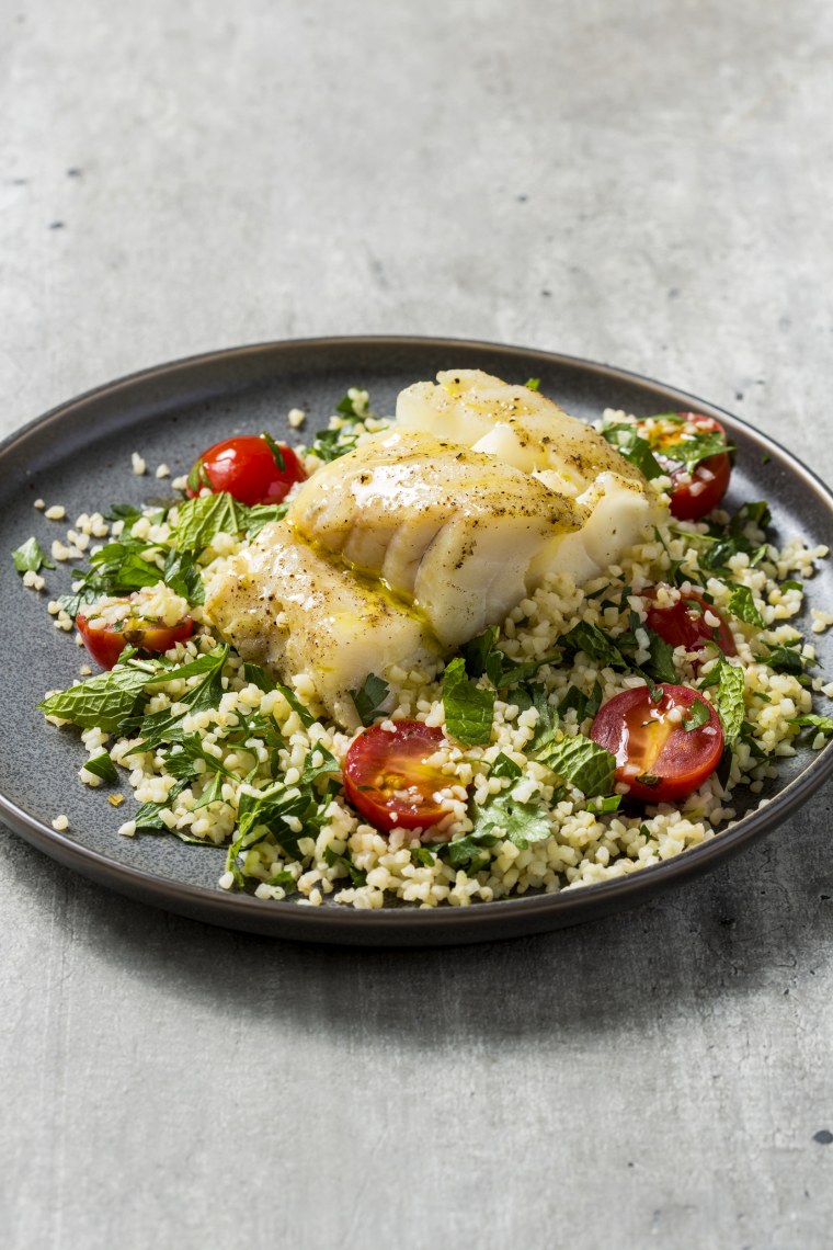 Image: Cod with warm tabbouleh salad