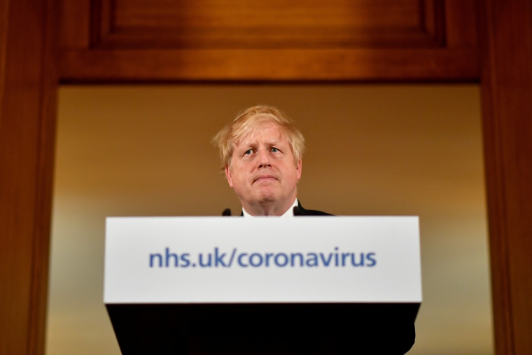 Image: British PM Johnson gives daily address to nation on coronavirus in London