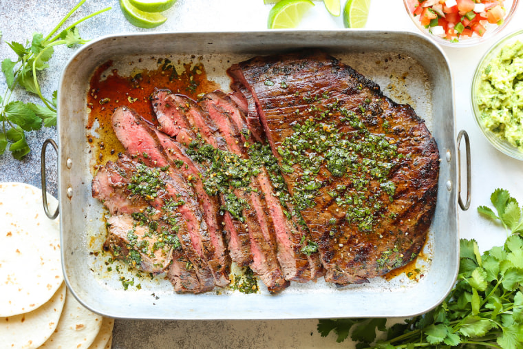 Ready for tacos? The ingredients in this carne asada are all easy to find, and once you're done marinating the meat the dish comes together in just 15 minutes.