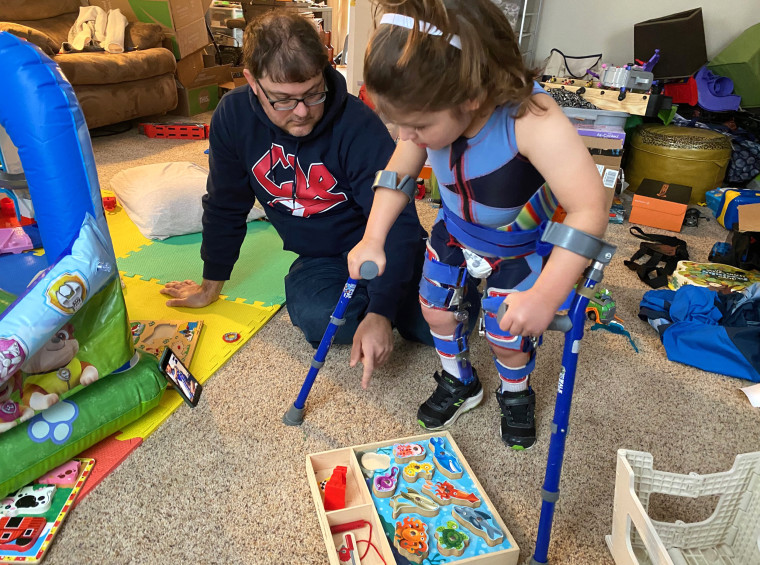 Peter and Lisa Witzler's son has spina bifida and has benefited from an intensive pre-k program at his school. Now that schools are closed, they're trying tele-physical therapy but worry Jackson, 4, might lose skills without the regularly scheduled interventions. 