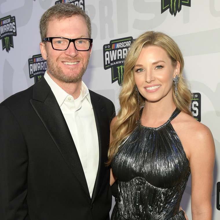 Dale Earnhardt Jr. and his wife, Amy, attend the 2019 Monster Energy NASCAR Cup Series Awards 