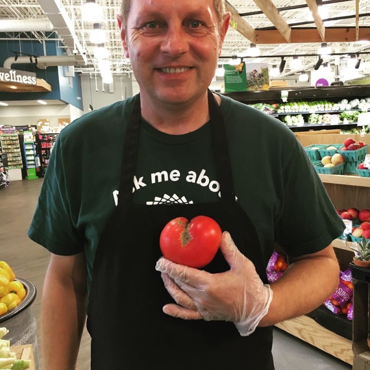 Grocery store employee at Weavers Way Co-Op in Philadelphia