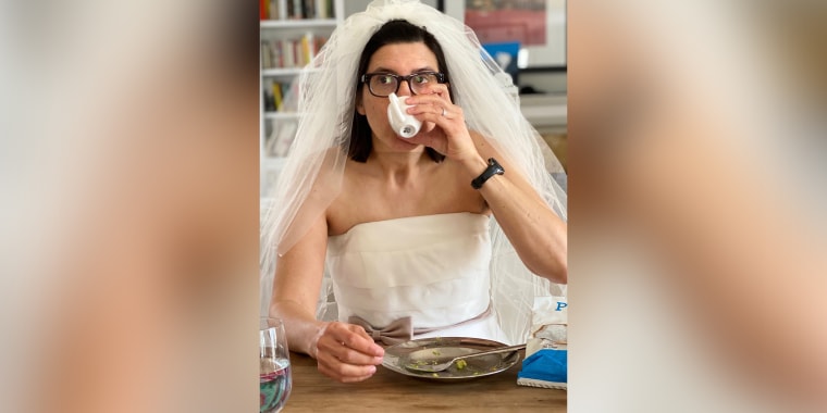 The author broke out her wedding gown 12 years after getting married. 