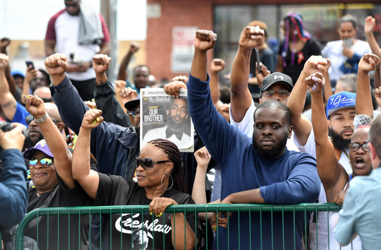 Aerial view of Nipsey Hussle's funeral procession - Los Angeles Times