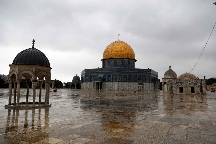 Image: The al-Aqsa compound in Jerusalem's Old City is deserted, after clerics took measures in a bid to stem the spread of the novel coronavirus,