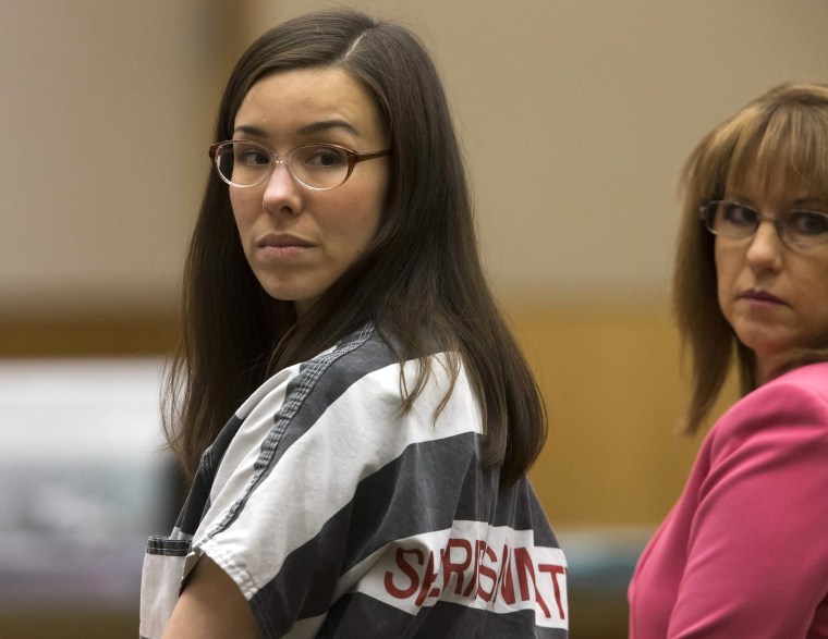 Image: Jodi Arias and her attorney Jennifer Willmott during sentencing hearing in Maricopa County Superior Courtroom in Phoenix Arizona