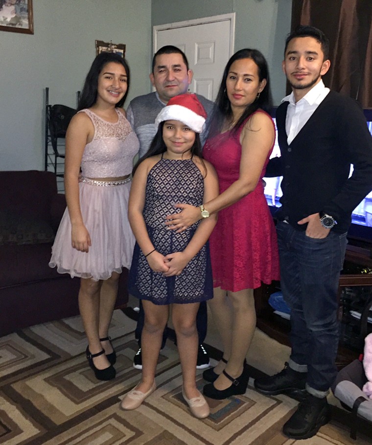 Tulio Cantarero Lemus, pictured here with his wife and three children, has been in ICE detention in Washington state for two years.