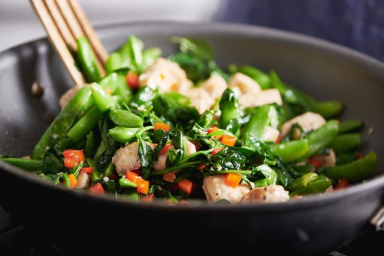 Chicken and Spinach Stir-Fry with Ginger and Oyster Sauce