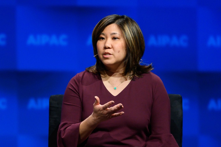 U.S. Representative Grace Meng (D-NY) seen speaking during
