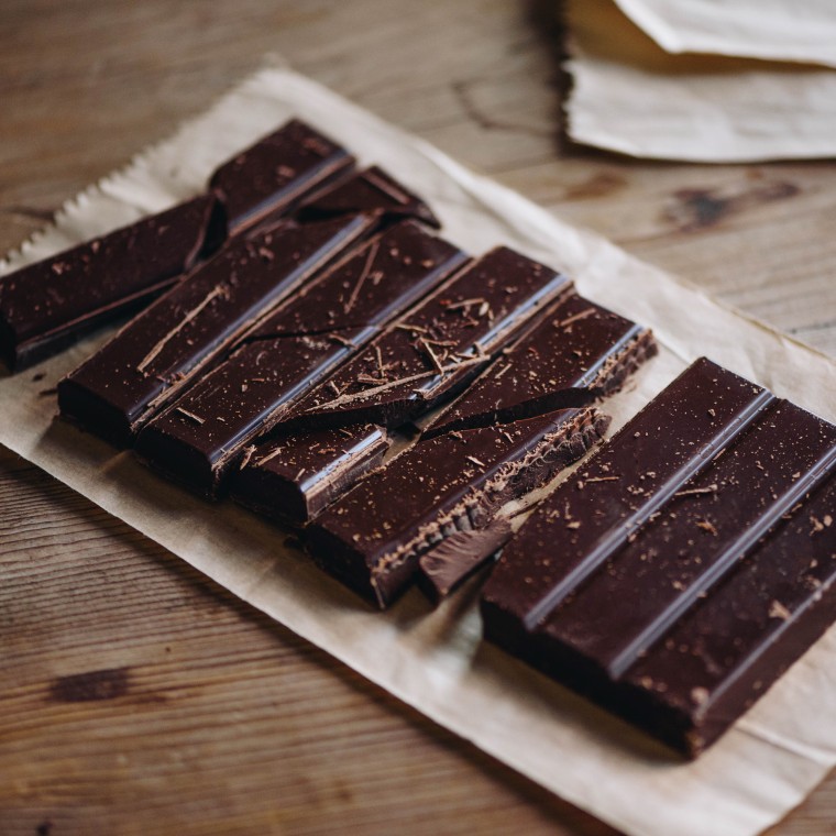 Rustic homemade dark chocolate