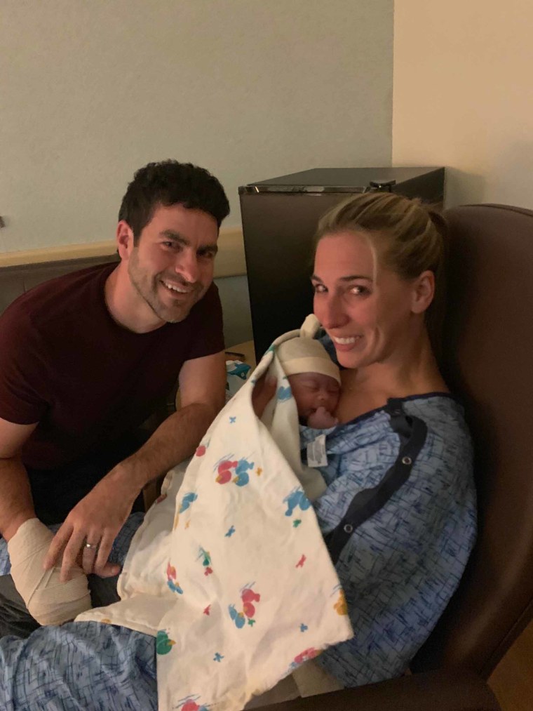 Laura and Casey Wieck got to be present at the hospital for baby James' birth.