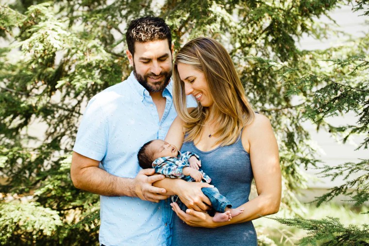 Casey and Laura Wieck with their baby boy, James