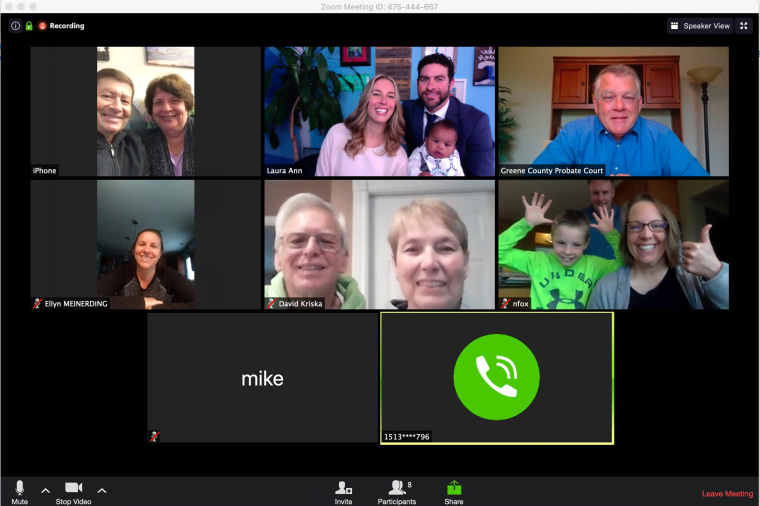This is what baby James Wieck's virtual adoption hearing looked like on Zoom.