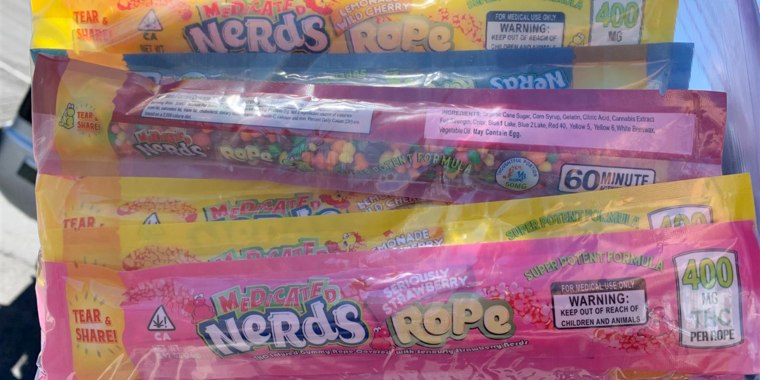 Nerds Ropes candy that were infused with THC and distributed to families by the Utah Food Bank.