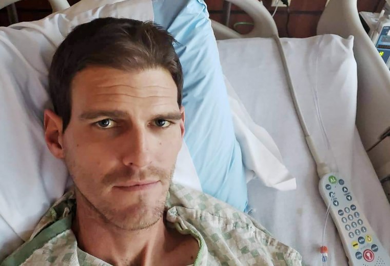 Zach Branson during a hospitalization in 2019.