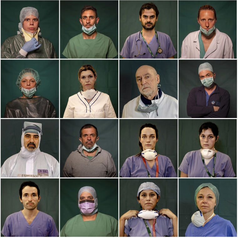 Image: Portraits of Italian doctors and nurses taken during a break or at the end of their shifts in Rome, Bergamo and Brescia 