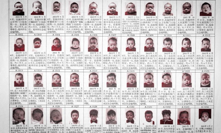 Chinese adoption agencies finding ads of abandoned babies.