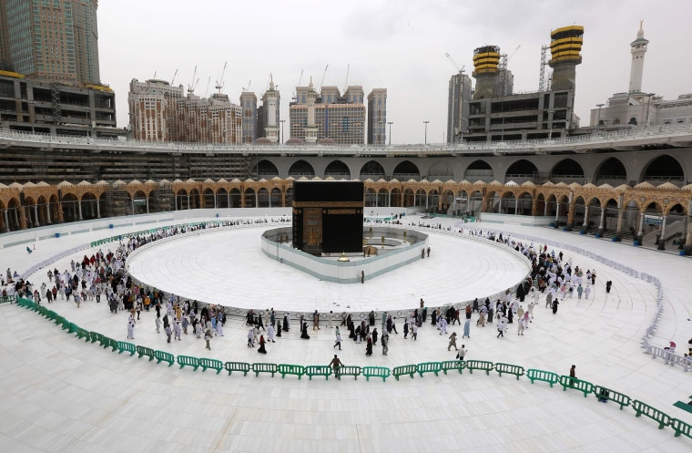 Image: Muslim worshipers in March circled the sacred Kaaba in Mecca's Grand Mosque, Islam's holiest site.