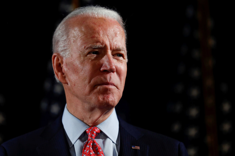 Image: Democratic U.S. presidential candidate and former Vice President Joe Biden speaks about responses to the COVID-19 coronavirus pandemic at an event in Wilmington