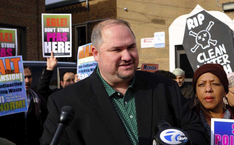 Image: State Rep. Isaac Robinson protest with community members in Detroit on Dec. 27, 2019. Robinson died on March 29, 2020, possibly from coronavirus.