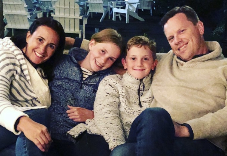 True Geist brand strategist and Boombox Gifts founder Christina Geist with her husband Willie Geist, daughter Lucie and son George.