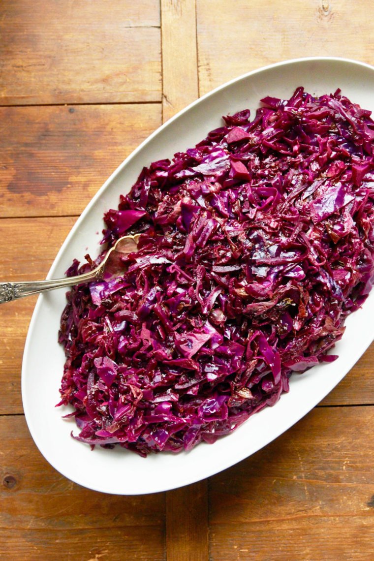 Spicy Braised Radicchio and Red Cabbage with Citrus