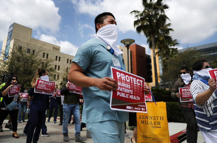 Image: Nurses' protest in Orange, Calif.