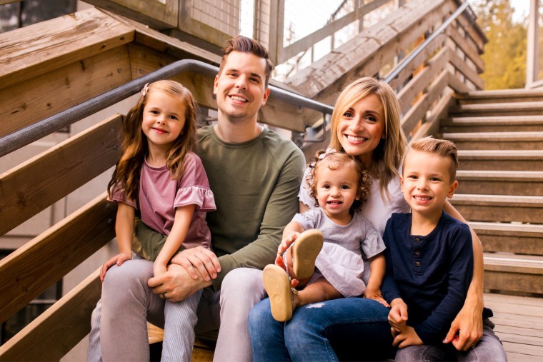 Dave and Ashley Crosby with their children, Claire, Carson and June. 