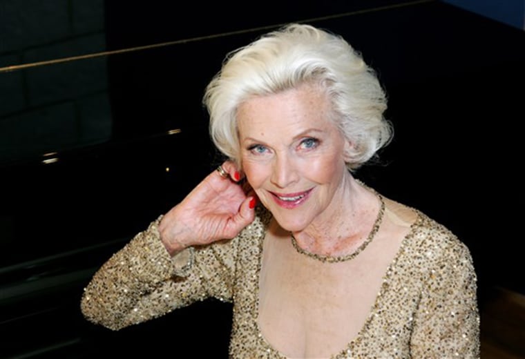 Actress and singer Honor Blackman while recording her single 'The Star Who Fell From Grace' at Angel Studios on May 15, 2008 in London.