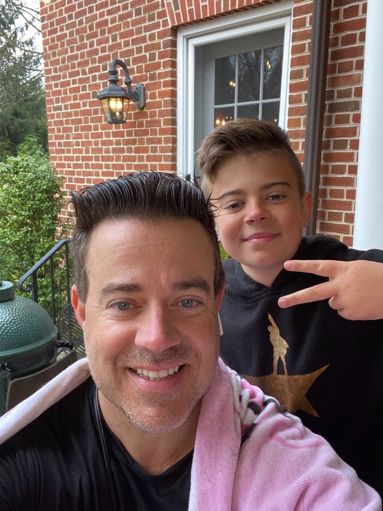 Carson's son Jack, 11, approves of dad's haircut!
