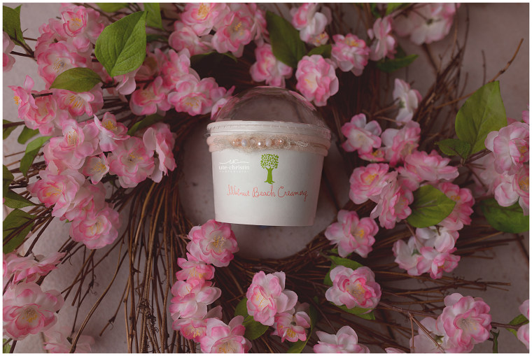 This frozen yogurt from Walnut Beach Creamery received the floral treatment in Ute-Christin Cowan's studio. 