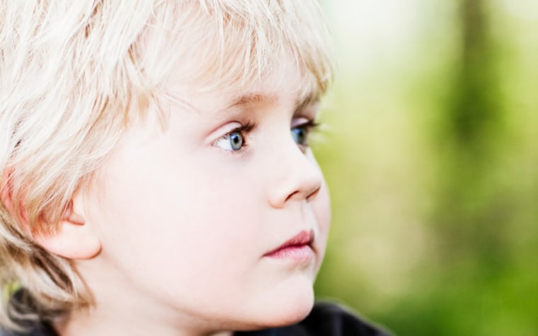 Young boy looking to the right.