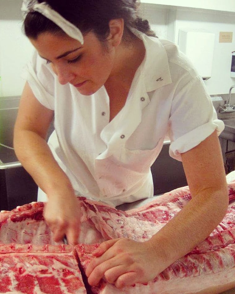 Nicoletti when she worked as a pastry chef and butcher at Colonie in Brooklyn, New York.