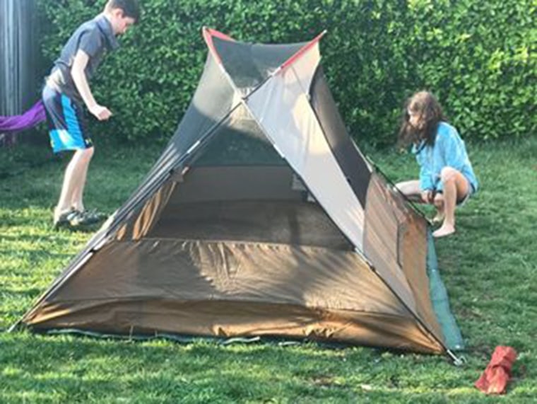 Jamie Davis Smith's 12-year-old son is teaching her 9-year-old daughter how to camp in the backyard every night.