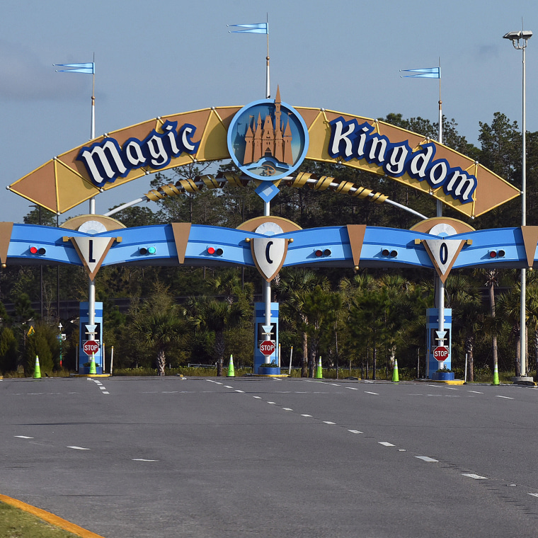 The entrance to the Magic Kingdom at Disney World is seen on