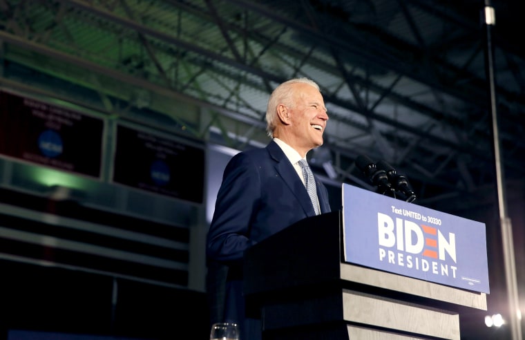 Image: Democratic U.S. presidential candidate and former Vice President Joe Biden addresses supporters at his South Carolina primary night rally in Columbia, South Carolina, U.S.